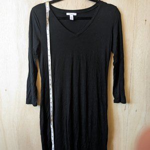 Black casual cotton dress